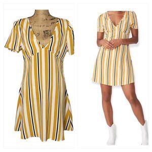 COTTON ON Striped V-neck A-line Dress Medium